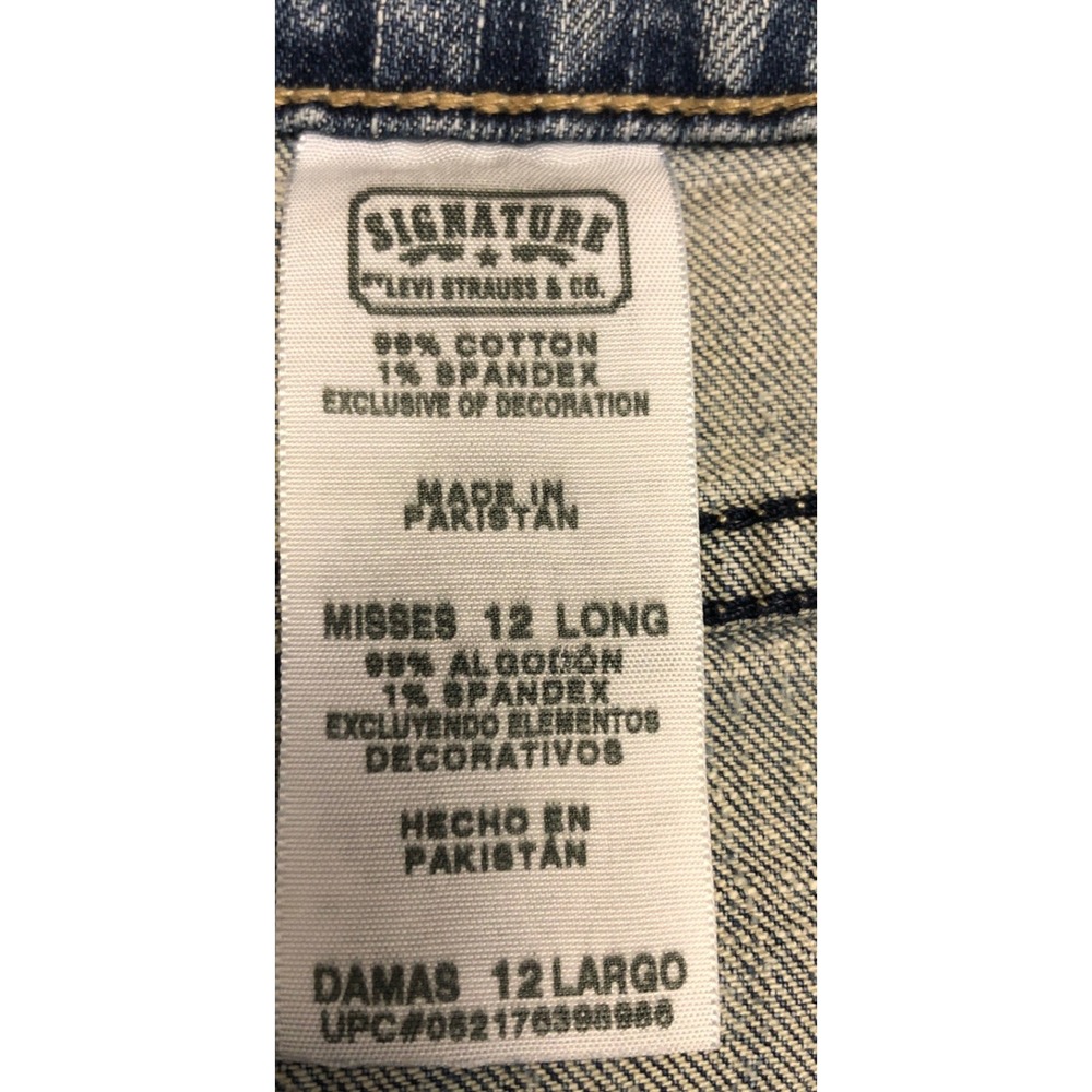 Signature Levi Strauss Womens 12 Long Low Rise Bootcut Jeans Medium Wash Blue - Picture 4 of 9